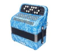 Sxhlseller 22 Key 8 Bass Professional Accordian|Sensitive Button Instrument Portable for Performance|ABS, Wood, Metal (Sky Blue)