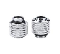 Sxhlseller 2PCS G1/4 Thread Flexible Tube Connector, Brass Two Touch Fitting for PC Water Cooling with Silicone Ring (Silver)