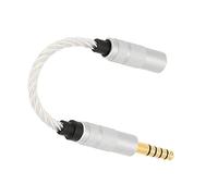 Sxhlseller 4.4mm Balanced Male to 3.5mm Stereo Female Adapter Cable, 15cm Silver Plated Copper Headphone Cord for, HiFi DAP Players