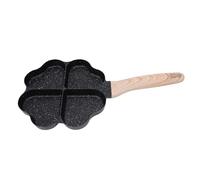 Sxhlseller 4 Cup Egg Pan, Heart Shape Frying Pan with Maifan Stone Coating for Breakfast, Omelets, Pancakes and Bacon