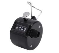 Sxhlseller 4 Digit Number Counter, Hand Mechanical Clicker Counter with Reset Knob - Compact Manual Tally for Counting Numbers, Sports Scoring, Knitting - Durable ABS, 9999 Max Count (Black)