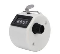 Sxhlseller 4 Digit Number Counter, Hand Mechanical Clicker Counter with Reset Knob - Compact Manual Tally for Counting Numbers, Sports Scoring, Knitting - Durable ABS, 9999 Max Count (White)