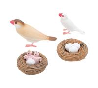 Sxhlseller 4 Pcs Finch Bird Life Cycle Figures, Realistic PVC Animal Growth Cycle Models for Early Childhood Education and Cognitive Development Sensory Play Toys
