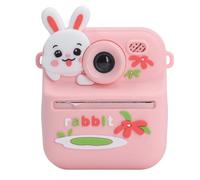 Sxhlseller 48MP Dual Lens Instant Print Camera, 2.4 Inch Display, 16x Digital Zoom 1080P HD Video with Sticker Filters Games Music for Selfie Photography (Pink Rabbit)