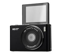 Sxhlseller 4K Digital Camera for Photography, 64MP Autofocus Camera with 2.4 Inch Flip Screen, 16X Digital Zoom Compact Travel Cameras, Portable Vlogging Cam for Pictures, Selfie, Content (Black)
