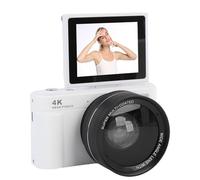 Sxhlseller 4K Digital Camera for Photography, 64MP HD Autofocus Vlogging Camera for YouTube with 2.8 Inch 180° Flip Screen, 18X Zoom, AI Anti Shake, 1500mAh Batteries, 0.45X Wide Angle Lens