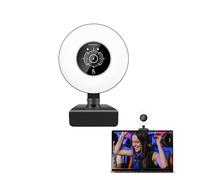 Sxhlseller 4K UHD Webcam with Built-In Light & Fast Auto Focus, USB PC Camera with Noise-Canceling Mic & Remote Control for Laptop/PC