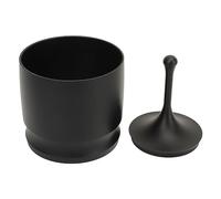 Sxhlseller 58mm Blind Shaker Espresso Coffee Powder Receiver Container, Coffee Dosing Rings Press, Aluminum Alloy Anti Flying Coffee Powder Picker, Coffee Making Supplies 58mm (Black 58mm)