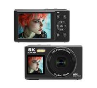 Sxhlseller 5K Digital Cameras for Photography, Dual Screen 80MP UHD WiFi Vlogging Camera, 18x Digital Zoom Auto Focus & Built in Flash, Compact Travel Camara for YouTube Beginners (32GB)