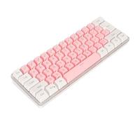 Sxhlseller 61-Key RGB Compact 60% Wired Gaming Keyboard, Tactile Mechanical Feel, Plug & Play, Ergonomic Design, Adjustable RGB Backlit, Multi-OS Compatible for Office Home Travel (White Pink)