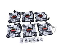 Sxhlseller 6pcs 120mm ARGB Case Fans, Efficient Cooling, Multi Layer Colorful Lighting RGB LED Fan Silent for Desktop PC