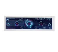 Sxhlseller 8.8 Inch Stretched Bar Monitor, 1920x480 LCD Computer Temp Monitor for RPi for Linux for Win, 360 Degree Auto Rotation, AIDA64 CPU GPU Data USB PC Secondary Screen (White)