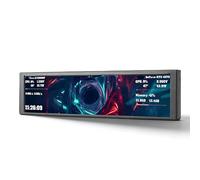 Sxhlseller 9.2in Computer Secondary Display, Aluminum Alloy Sensor Panel with Dynamic Video Themes, Supports 10 11, for CPU GPU Temperature Monitoring (Black)