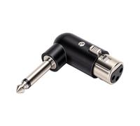 Sxhlseller 90° XLR Female to 6.35mm TS Male Microphone Adapter | Four Direction Rotating XLR Socket, Defined Unbalanced Pin Wiring, Zinc Alloy Housing, Screw and Slot Positioning