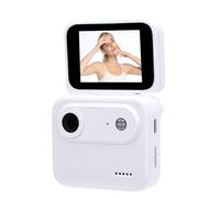 Sxhlseller Action Camera with Flip Screen, 1080P HD Recording 143° Wide Angle Anti Shake Sports Camera, with Large Capacity Battery Fast Charging, for Live Streaming Cycling Skiing Hiking (White)
