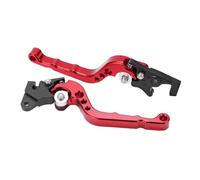 Sxhlseller Adjustable Aluminium Alloy Motorcycle Brake Clutch Lever Pair Improve Driving Safety Sensitive Handle for Motorcycles (Red)