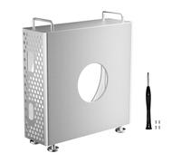 Sxhlseller Aluminum Alloy Chassis Stand for Mac Mini M4, Stylish Hollow Desktop Bracket with Enhanced Heat Dissipation, Anti-Impact Frame, Easy Access Design (Silver)