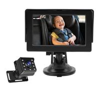 Sxhlseller Baby Car Camera HD 1080P, 4.3" Rear Facing Infant Monitor with IR Night Vision, 150° Wide Viewing Angle, 360° Rotatable Baby Car Mirror, Wide Crystal Clear View, Easy Install
