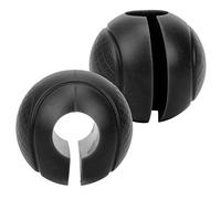 Sxhlseller Barbell Grips Round Thick Silicone Dumbbell Adapter Balls Grip Set for Gym Workout Hands Fatigue Relief, 2pcs for Weightlifting Training (Black)