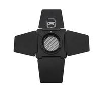 Sxhlseller Barn Door with Honeycomb Grid, 4 Leaf, for Studio Mount | Iron ABS Build, 4 Leaf Light Control, 30 Degree Honeycomb Grid, 4 Color Gel Filters, Damping Blade Shaft, for Studio Lighting