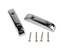 Sxhlseller Bass Thumb Rest, 2 Pcs Plastic Anti Slip Finger Support for Jazz Bass Guitar, With Easy Installation Screws (GM04 Silver)
