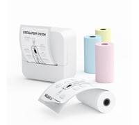 Sxhlseller Bluetooth Thermal Label Printer 57mm, Instant Sticker Printer with 6 Thermal Paper 5 Sticker Rolls, Label Maker Machine for Small Business, Address, Barcode, Logo, for Android