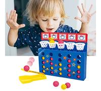 Sxhlseller Bouncing Linking Game Spring Reset Board Game Toy, 5 Connect for Kids Party, Skill and Luck to Hand-Eye Coordination, Plastic Material (Photo Color)