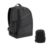 Sxhlseller Camera Backpack Large Capacity with Laptop Compartment Rain Cover for Photographers Women Men (Black)