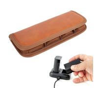 Sxhlseller Camera Battery Storage Bag with 4 Slots for LP-E10 E17 E6N NP-FW50 FZ100 EN-EL25 EL15 NP-W235, PU Leather Small Pouch with Memory Card Holder