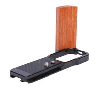Sxhlseller Camera L Bracket for ZR, Rosewood Grip, Arca Fit | Fast Release Plate, CNC Aluminum and Rosewood, Rubber Nonslip Pad, Tripod Mounting, ZR Fit, Portrait