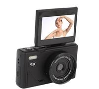 Sxhlseller Cameras for Photography, 5K 75MP Digital Vlogging Camera for YouTube with 3 Inch 180° Flip Screen, 18X Zoom, 1150mah Batteries, Anti Shake Retro Compact Camera for Selfie Travel (Black)