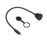 Sxhlseller Car Threaded Flush Mount Type C 3.1 Male to Female Cable PD 60W 20V 3A Fast Charging Cord for 4K 60Hz Video, for Automotive Dashboard Equipment Panel, PA66 PVC Brass