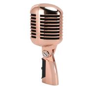 Sxhlseller Classic Retro Dynamic Vocal Microphone, Zinc Alloy Vintage Style Microphone, Cardioid Directional Old Vintage Style Microphone with Self Tensioning Swivel Rack for Live