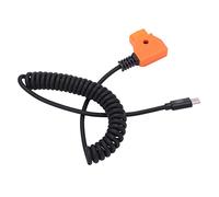 Sxhlseller Coiled D-Tap to USB C Power Cable, 35-90cm Flexible Spring Cord for V-Mount & Gold Mount Batteries, Powering Camera Gear & Accessories from Type-C PD Sources