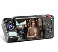 Sxhlseller Digital Camera for Photography, 4K 64MP 18X Zoom with 270° Flip Screen, Autofocus Compact Vlogging Camera, Portable UHD Video, for Travel Beginners Teens