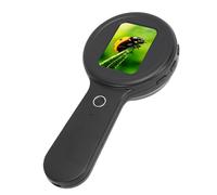 Sxhlseller Digital Microscope, Portable Handheld with 2.0 Inch Screen 200X Magnification 16 LED Lights Anti Shake, for Educational Research Hobbyist (Black)