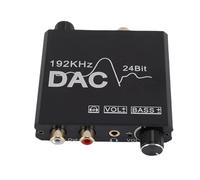 Sxhlseller Digital to Analog Converter 192KHz 24Bit USB DAC with Optical Coaxial to 3.5mm Jack, Adjustable Volume, Bass Control Knob, HiFi Sound Quality, Noise-Free Signal, for Home