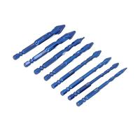 Sxhlseller Eccentric Bit Set Efficient Locating for Stone Glass Wood 8pc Drill Twist Drill Set for Marble Tile Water Drilling, 1/4 Shank, 6mm 8mm 10mm 12mm, Hex Shank, Applicable Scene: