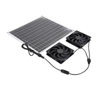 Sxhlseller Efficient Solar Exhaust Fan, Double Cooling Panel for Home Greenhouse, RV, IP65 Monocrystalline Silicone ABS Material