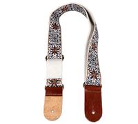 Sxhlseller Ethnic Style Embroidered Ukulele Strap Adjustable Nylon Leather Shoulder Strap Comfortable Fit for Soprano Concert Tenor Ukulele Guitar Accessories with Rope and Tail Pin (Style 1)