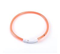 Sxhlseller Glowing Pet Collar USB Rechargeable Flashlight Collar - Weatherproof Design for Durability - Three Light Modes for Visibility in Vehicles and Low Light (Orange)