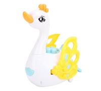 Sxhlseller Glowing Walking Swan Toy | Electric Egg Laying Duck Doll with Light for Toddlers, Early Learning Educational Toy for Kids, Safe ABS Universal Wheels