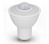 Sxhlseller GU10 LED Bulb, 5W 500LM Infrared Body Sensing Light for Indoor Ceiling Corridor, 6000K White Light, AC100-240V Automatic Motion Sensor Energy Saver