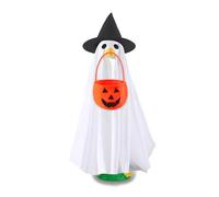 Sxhlseller Halloween Goose Ghosts Outfit, Lawn Porch Goose Clothes, Fall Halloween Costume for 23" Cement and Plastic Statue, Outdoor Patio Yard Decoration