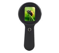 Sxhlseller Handheld Microscope 200X, 2 Inch Screen Portable Digital Magnifying Glass with 16 LED Lights, Digital Magnifier for Circuit Repairing Soldering (Black)