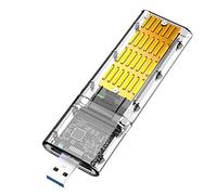 Sxhlseller Hard Drive Enclosure Suitable for SSD, USB Interface & Blue Indicator Light, High Performance Main Chip (Golden)