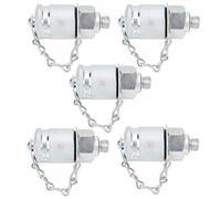 Sxhlseller Hydraulic Testing Adapter High Pressure Thread Test Coupling Connectors for Pressure Measuring PT/PPT, Carbon Steel Galvanized, Fit for Testing, Hydraulic System, 5pcs (Carbon Steel