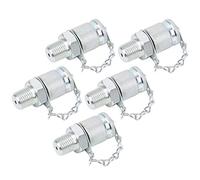 Sxhlseller Hydraulic Testing Adapter High Pressure Thread Test Coupling Connectors for Pressure Measuring PT/PPT, Carbon Steel Galvanized, Fit for Testing, Hydraulic System, 5pcs (Carbon Steel