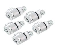 Sxhlseller Hydraulic Testing Adapter High Pressure Thread Test Coupling Connectors for Pressure Measuring PT/PPT, Carbon Steel Galvanized, Fit for Testing, Hydraulic System, 5pcs (Carbon Steel