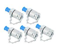 Sxhlseller Hydraulic Testing Adapter High Pressure Thread Test Coupling Connectors for Pressure Measuring PT/PPT, Carbon Steel Galvanized, Fit for Testing, Hydraulic System, 5pcs (Carbon Steel